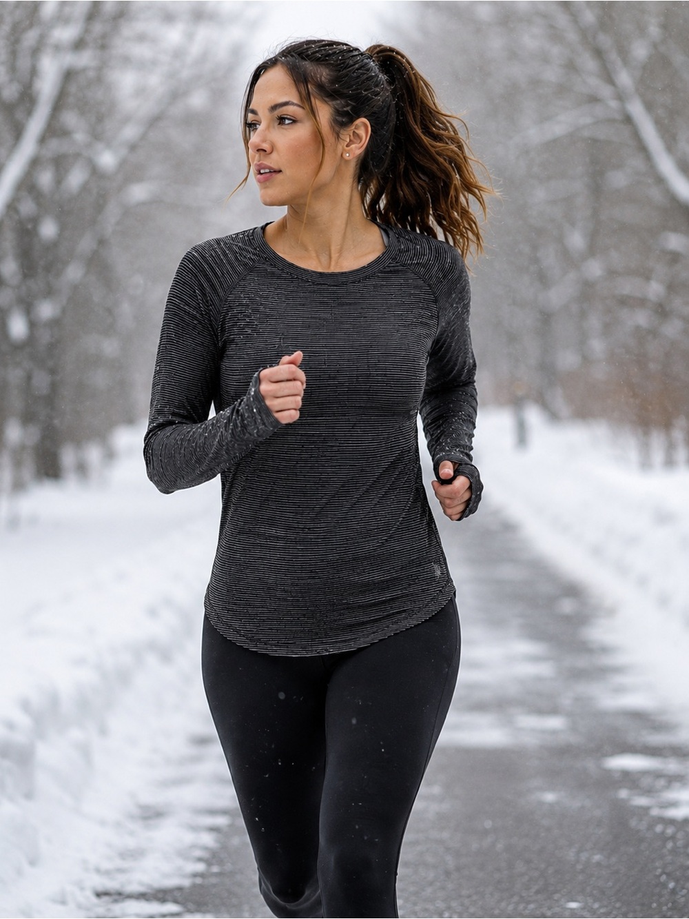 Nike Women's Charcoal Long Sleeve Top